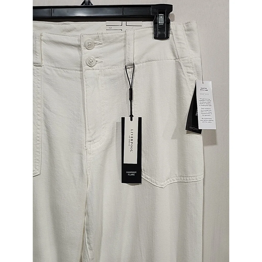 Liverpool Pants NWT Womens Size 12/31 Soft White, Hannah Flare 4 Pockets - Picture 2 of 14